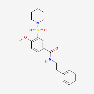 4-methoxy-N-(2-phenylethyl)-3-(1-piperidinylsulfonyl)benzamide