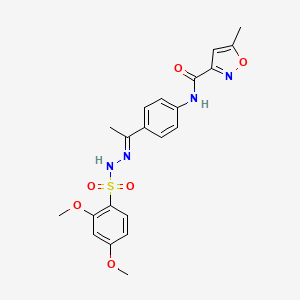 molecular formula C21H22N4O6S B4854625 N-(4-{N-[(2,4-dimethoxyphenyl)sulfonyl]ethanehydrazonoyl}phenyl)-5-methyl-3-isoxazolecarboxamide 