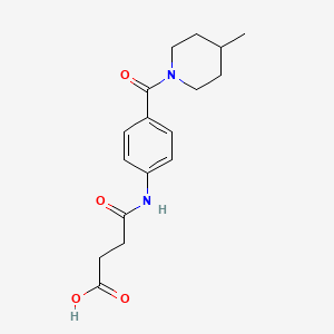 molecular formula C17H22N2O4 B4854642 4-({4-[(4-methyl-1-piperidinyl)carbonyl]phenyl}amino)-4-oxobutanoic acid 