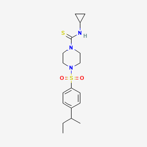 molecular formula C18H27N3O2S2 B4854654 4-[(4-sec-butylphenyl)sulfonyl]-N-cyclopropyl-1-piperazinecarbothioamide 