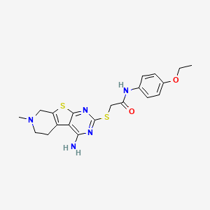 molecular formula C20H23N5O2S2 B4854671 2-[(4-amino-7-methyl-5,6,7,8-tetrahydropyrido[4',3':4,5]thieno[2,3-d]pyrimidin-2-yl)thio]-N-(4-ethoxyphenyl)acetamide 
