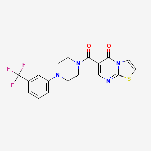 molecular formula C18H15F3N4O2S B4854673 6-({4-[3-(trifluoromethyl)phenyl]-1-piperazinyl}carbonyl)-5H-[1,3]thiazolo[3,2-a]pyrimidin-5-one 
