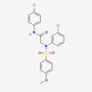 molecular formula C21H18Cl2N2O4S B4854687 N~2~-(3-chlorophenyl)-N~1~-(4-chlorophenyl)-N~2~-[(4-methoxyphenyl)sulfonyl]glycinamide 