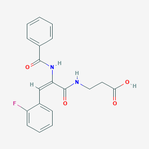 molecular formula C19H17FN2O4 B4854689 N-[2-(benzoylamino)-3-(2-fluorophenyl)acryloyl]-beta-alanine 