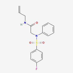 molecular formula C17H17FN2O3S B4854691 N~1~-allyl-N~2~-[(4-fluorophenyl)sulfonyl]-N~2~-phenylglycinamide 