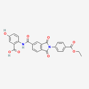 molecular formula C25H18N2O8 B4854703 2-[({2-[4-(ethoxycarbonyl)phenyl]-1,3-dioxo-2,3-dihydro-1H-isoindol-5-yl}carbonyl)amino]-5-hydroxybenzoic acid 