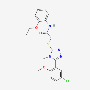 molecular formula C20H21ClN4O3S B4854716 2-{[5-(5-chloro-2-methoxyphenyl)-4-methyl-4H-1,2,4-triazol-3-yl]thio}-N-(2-ethoxyphenyl)acetamide 