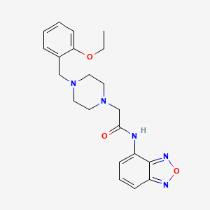 molecular formula C21H25N5O3 B4854723 N-2,1,3-benzoxadiazol-4-yl-2-[4-(2-ethoxybenzyl)-1-piperazinyl]acetamide 
