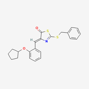 molecular formula C22H21NO2S2 B4854745 2-(benzylthio)-4-[2-(cyclopentyloxy)benzylidene]-1,3-thiazol-5(4H)-one 