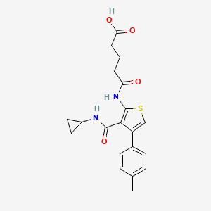 molecular formula C20H22N2O4S B4854764 5-{[3-[(cyclopropylamino)carbonyl]-4-(4-methylphenyl)-2-thienyl]amino}-5-oxopentanoic acid 