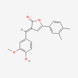 molecular formula C20H18O4 B4854774 5-(3,4-dimethylphenyl)-3-(4-hydroxy-3-methoxybenzylidene)-2(3H)-furanone 