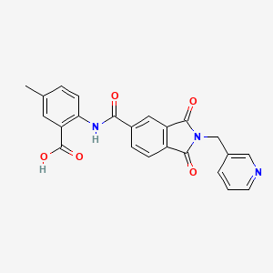 molecular formula C23H17N3O5 B4854786 2-({[1,3-dioxo-2-(3-pyridinylmethyl)-2,3-dihydro-1H-isoindol-5-yl]carbonyl}amino)-5-methylbenzoic acid 