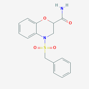molecular formula C16H16N2O4S B4854802 4-(benzylsulfonyl)-3,4-dihydro-2H-1,4-benzoxazine-2-carboxamide 