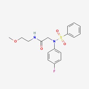 N~2~-(4-fluorophenyl)-N~1~-(2-methoxyethyl)-N~2~-(phenylsulfonyl)glycinamide