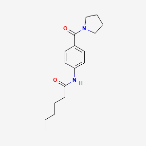 molecular formula C17H24N2O2 B4854819 N-[4-(1-pyrrolidinylcarbonyl)phenyl]hexanamide 