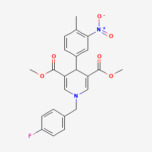molecular formula C23H21FN2O6 B4854824 dimethyl 1-(4-fluorobenzyl)-4-(4-methyl-3-nitrophenyl)-1,4-dihydro-3,5-pyridinedicarboxylate 