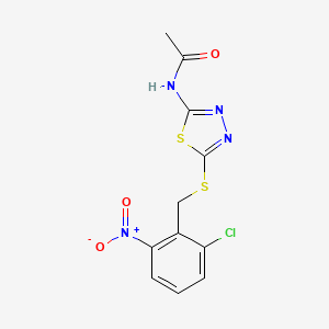 molecular formula C11H9ClN4O3S2 B4854829 N-{5-[(2-chloro-6-nitrobenzyl)thio]-1,3,4-thiadiazol-2-yl}acetamide 