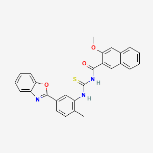 molecular formula C27H21N3O3S B4854836 N-({[5-(1,3-benzoxazol-2-yl)-2-methylphenyl]amino}carbonothioyl)-3-methoxy-2-naphthamide 