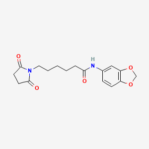 molecular formula C17H20N2O5 B4854842 N-1,3-benzodioxol-5-yl-6-(2,5-dioxo-1-pyrrolidinyl)hexanamide 