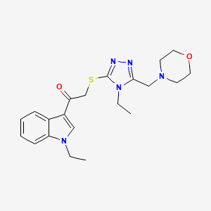 molecular formula C21H27N5O2S B4854846 1-(1-ethyl-1H-indol-3-yl)-2-{[4-ethyl-5-(4-morpholinylmethyl)-4H-1,2,4-triazol-3-yl]thio}ethanone 