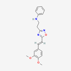 molecular formula C20H21N3O3 B4854880 (2-{5-[2-(3,4-dimethoxyphenyl)vinyl]-1,2,4-oxadiazol-3-yl}ethyl)phenylamine 