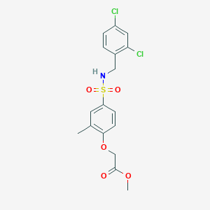 molecular formula C17H17Cl2NO5S B4854894 methyl (4-{[(2,4-dichlorobenzyl)amino]sulfonyl}-2-methylphenoxy)acetate 