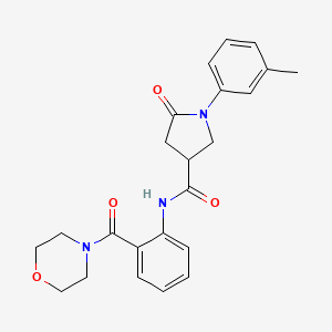 molecular formula C23H25N3O4 B4854904 1-(3-methylphenyl)-N-[2-(4-morpholinylcarbonyl)phenyl]-5-oxo-3-pyrrolidinecarboxamide 