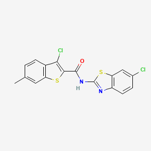 molecular formula C17H10Cl2N2OS2 B4854910 3-chloro-N-(6-chloro-1,3-benzothiazol-2-yl)-6-methyl-1-benzothiophene-2-carboxamide CAS No. 6109-62-2