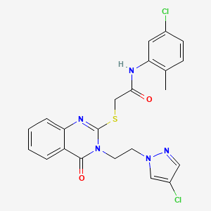 molecular formula C22H19Cl2N5O2S B4854911 N-(5-chloro-2-methylphenyl)-2-({3-[2-(4-chloro-1H-pyrazol-1-yl)ethyl]-4-oxo-3,4-dihydro-2-quinazolinyl}thio)acetamide 