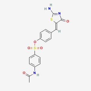 molecular formula C18H15N3O5S2 B4854948 4-[(2-imino-4-oxo-1,3-thiazolidin-5-ylidene)methyl]phenyl 4-(acetylamino)benzenesulfonate CAS No. 6425-99-6