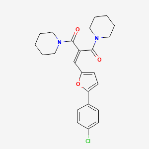 molecular formula C24H27ClN2O3 B4854956 1-[3-[5-(4-chlorophenyl)-2-furyl]-2-(1-piperidinylcarbonyl)acryloyl]piperidine 