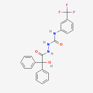 molecular formula C22H18F3N3O3 B4854983 2-[hydroxy(diphenyl)acetyl]-N-[3-(trifluoromethyl)phenyl]hydrazinecarboxamide 
