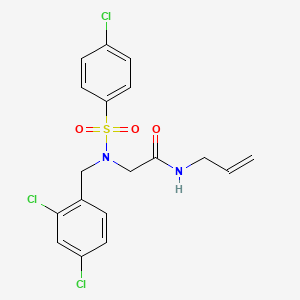 molecular formula C18H17Cl3N2O3S B4854995 N~1~-allyl-N~2~-[(4-chlorophenyl)sulfonyl]-N~2~-(2,4-dichlorobenzyl)glycinamide 