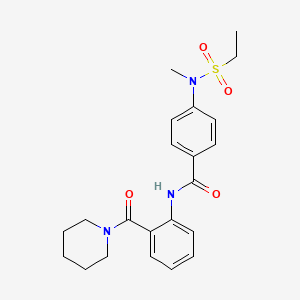 molecular formula C22H27N3O4S B4855006 4-[(ethylsulfonyl)(methyl)amino]-N-[2-(1-piperidinylcarbonyl)phenyl]benzamide 