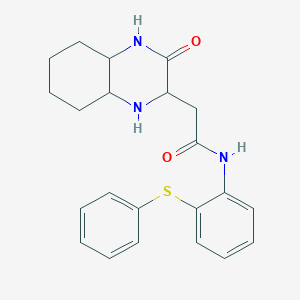 molecular formula C22H25N3O2S B4855014 2-(3-oxodecahydro-2-quinoxalinyl)-N-[2-(phenylthio)phenyl]acetamide 