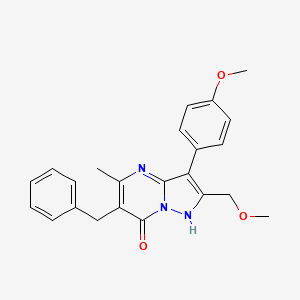 molecular formula C23H23N3O3 B4855020 6-benzyl-2-(methoxymethyl)-3-(4-methoxyphenyl)-5-methylpyrazolo[1,5-a]pyrimidin-7(4H)-one 