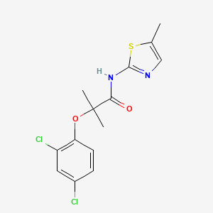 molecular formula C14H14Cl2N2O2S B4855025 2-(2,4-dichlorophenoxy)-2-methyl-N-(5-methyl-1,3-thiazol-2-yl)propanamide 