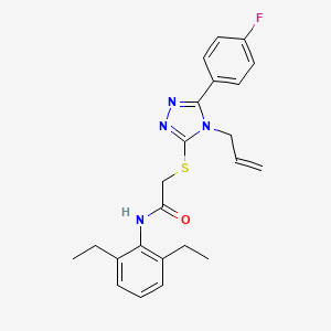 molecular formula C23H25FN4OS B4855049 2-{[4-allyl-5-(4-fluorophenyl)-4H-1,2,4-triazol-3-yl]thio}-N-(2,6-diethylphenyl)acetamide 