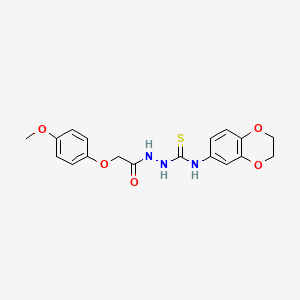 molecular formula C18H19N3O5S B4855052 N-(2,3-dihydro-1,4-benzodioxin-6-yl)-2-[(4-methoxyphenoxy)acetyl]hydrazinecarbothioamide 