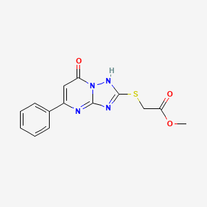 molecular formula C14H12N4O3S B4855114 methyl [(7-oxo-5-phenyl-4,7-dihydro[1,2,4]triazolo[1,5-a]pyrimidin-2-yl)thio]acetate 