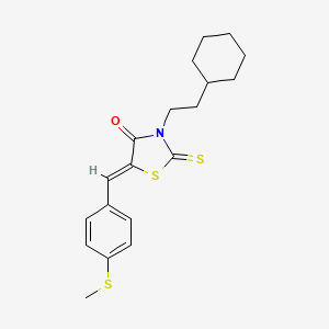 molecular formula C19H23NOS3 B4855123 3-(2-cyclohexylethyl)-5-[4-(methylthio)benzylidene]-2-thioxo-1,3-thiazolidin-4-one 