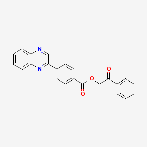 molecular formula C23H16N2O3 B4855129 2-oxo-2-phenylethyl 4-(2-quinoxalinyl)benzoate 