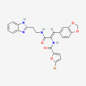 molecular formula C24H19BrN4O5 B4855162 N-[1-({[2-(1H-benzimidazol-2-yl)ethyl]amino}carbonyl)-2-(1,3-benzodioxol-5-yl)vinyl]-5-bromo-2-furamide 
