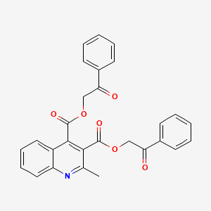 molecular formula C28H21NO6 B4855166 bis(2-oxo-2-phenylethyl) 2-methyl-3,4-quinolinedicarboxylate 