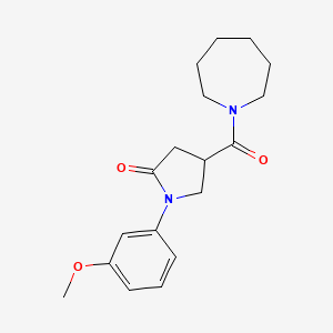 molecular formula C18H24N2O3 B4855171 4-(1-azepanylcarbonyl)-1-(3-methoxyphenyl)-2-pyrrolidinone 
