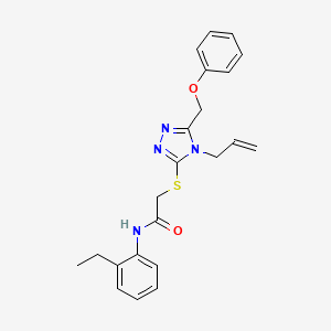 molecular formula C22H24N4O2S B4855188 2-{[4-allyl-5-(phenoxymethyl)-4H-1,2,4-triazol-3-yl]thio}-N-(2-ethylphenyl)acetamide 