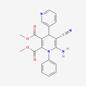 molecular formula C21H18N4O4 B4855206 dimethyl 6'-amino-5'-cyano-1'-phenyl-1',4'-dihydro-3,4'-bipyridine-2',3'-dicarboxylate 