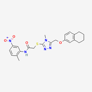 molecular formula C23H25N5O4S B4855266 N-(2-methyl-5-nitrophenyl)-2-({4-methyl-5-[(5,6,7,8-tetrahydro-2-naphthalenyloxy)methyl]-4H-1,2,4-triazol-3-yl}thio)acetamide 