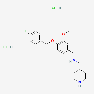 molecular formula C22H31Cl3N2O2 B4855282 {4-[(4-chlorobenzyl)oxy]-3-ethoxybenzyl}(4-piperidinylmethyl)amine dihydrochloride 