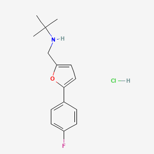 molecular formula C15H19ClFNO B4855291 N-{[5-(4-fluorophenyl)-2-furyl]methyl}-2-methylpropan-2-amine hydrochloride 